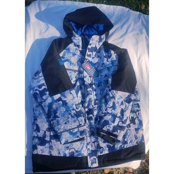 Huk Fishing Icon X Refraction Superior Water and Windproof Hooded Jacket 2XL NEW - Picture 3 of 6